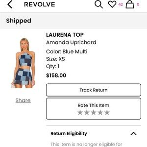 Amanda Uprichard Laurena Blue Patchwork Top